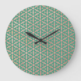 Ethnisch-marokkanisches geometrisches Mosaikmuster Große Wanduhr