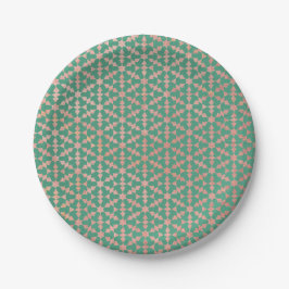Ethnisch-marokkanisches geometrisches Mosaikmuster Pappteller