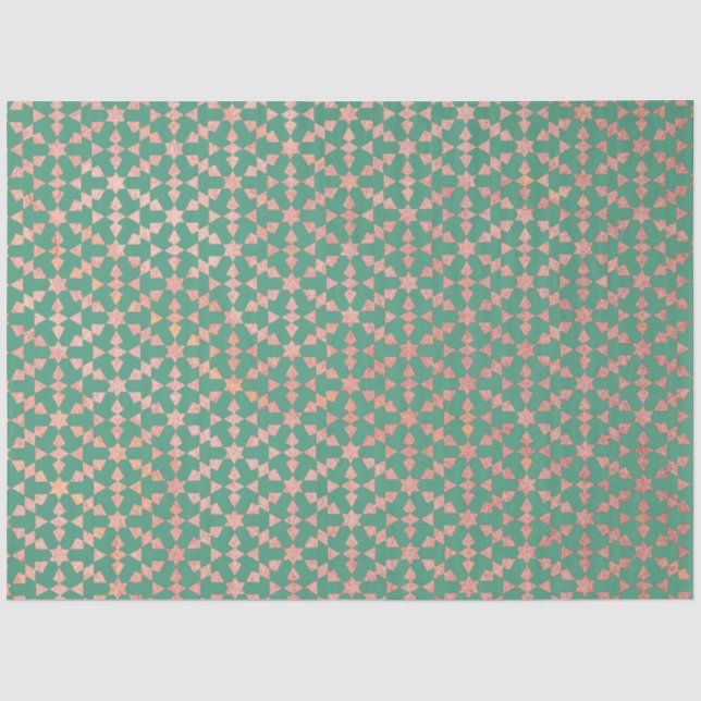 Ethnisch-marokkanisches geometrisches Mosaikmuster Seidenpapier (Vorderseite)