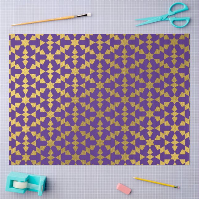 Ethnisch-marokkanisches geometrisches Mosaikmuster Seidenpapier (Basteln)