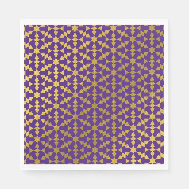 Ethnisch-marokkanisches geometrisches Mosaikmuster Serviette (Vorderseite)