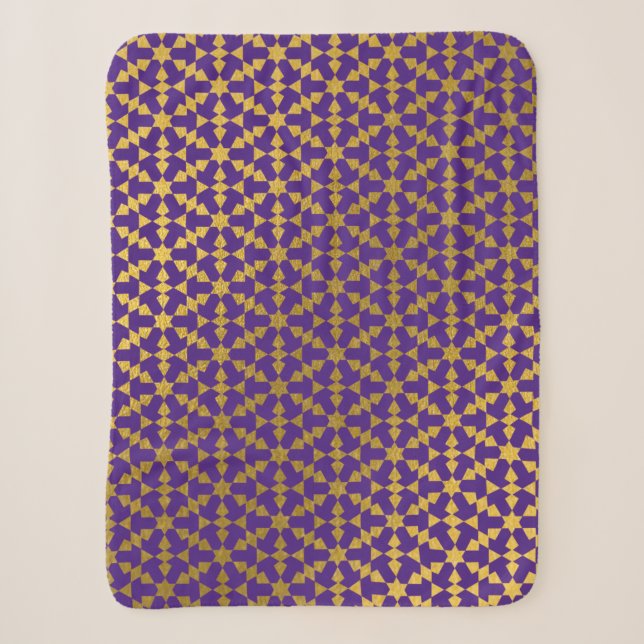 Ethnisch-marokkanisches geometrisches Mosaikmuster Sherpadecke (Vorderseite)