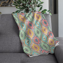 Ethnisch nahtlose Muster Indianerflora Fleecedecke