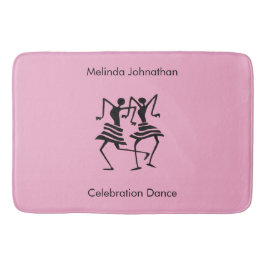 Ethnisch Niedlich Pink Silhouette Celebration Danc Badematte