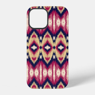 Ethnisch rosa blau ikat Chevron Muster Hintergrund iPhone 12 Hülle