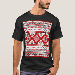 Ethnisch Schwarz Weiß Rot, ukrainische Motive. T-Shirt