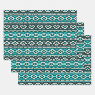 Ethnisch-südwestliches geometrisches Muster Geschenkpapier Set