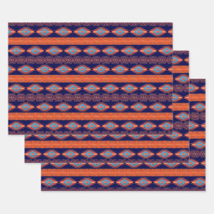 Ethnisch-südwestliches geometrisches Muster Geschenkpapier Set