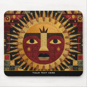 Ethnisch-tribales himmlisches Mandala-Sonnengesich Mousepad