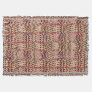 Ethnisch Zickzack Damaskus, Taupe Tan und Beige Decke