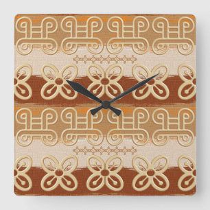 Ethnische Afrikaner Adinkra Symbole Quadratische Wanduhr
