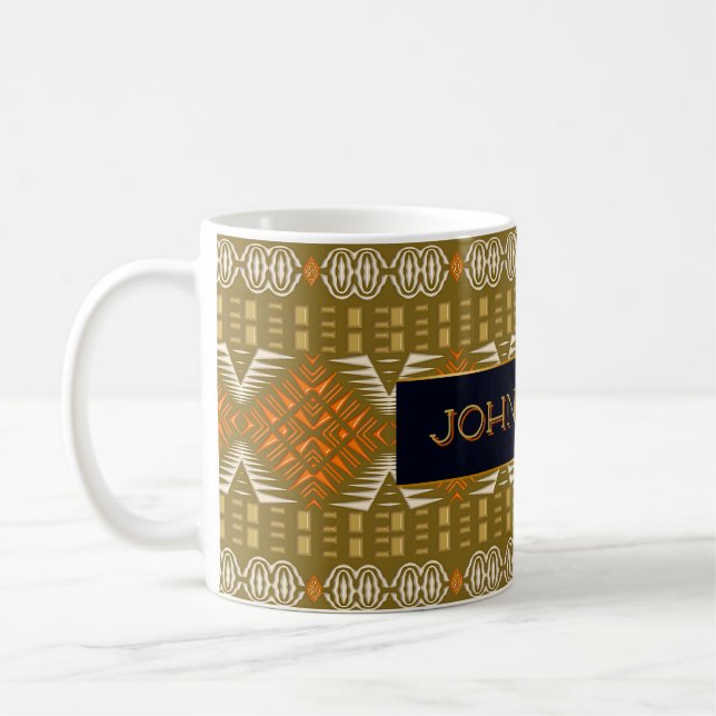 Ethnische afrikanische Art-geometrisches Stammes- Kaffeetasse (Links)