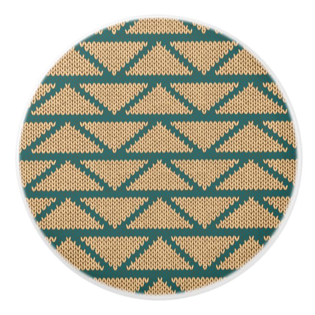 Ethnische Art gestricktes Muster Keramikknauf (Vorderseite)