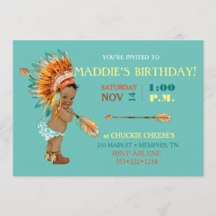 Ethnische Babymädchen-Indianerstämme Einladung