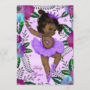 Ethnische Ballerina Aquarell Blumen Baby Shower Einladung