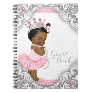 Ethnische Ballerina Prinzessin Baby Shower Gästebu Notizblock