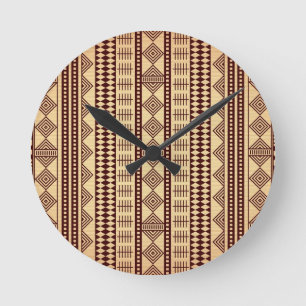 Ethnische Beschaffenheit Browns Runde Wanduhr