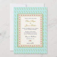 Ethnische Blume Grenze Aqua Indische Hochzeit