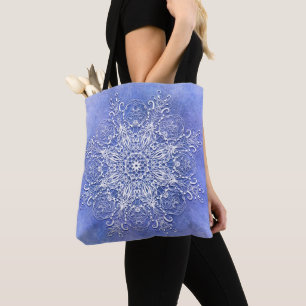Ethnische BlumenMandala auf Schmutzhintergrund Tasche