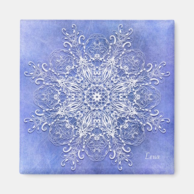 Ethnische Blumenmandala. Magnet (Vorne)