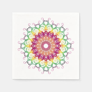 Ethnische Blumenmandala. Serviette