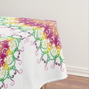 Ethnische BlumenMandala Tischdecke
