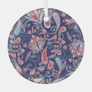 Ethnische Blumenmuster: Abstrakte orientalische na Ornament Aus Glas
