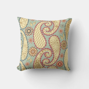 Ethnische Blumenmuster im Paisley-Vintage-Stil. Kissen