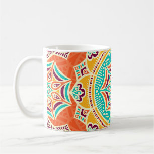 Ethnische Blüte: Bezauberndes Nahtloses Design. Kaffeetasse