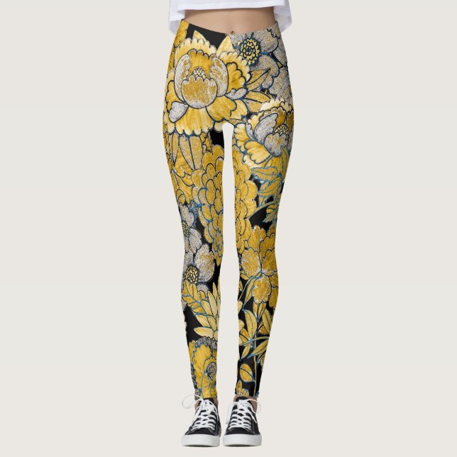 Ethnische Blüte: Creative Paisley Texture. Leggings (Vorderseite)