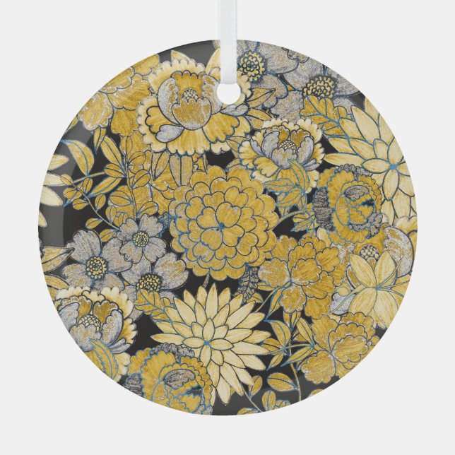 Ethnische Blüte: Creative Paisley Texture. Ornament Aus Glas (Vorderseite)