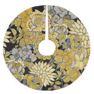Ethnische Blüte: Creative Paisley Texture. Polyester Weihnachtsbaumdecke