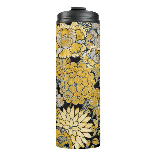 Ethnische Blüte: Creative Paisley Texture. Thermosbecher (Vorderseite)