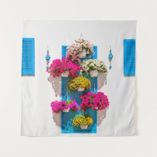 Ethnische Blüte: Gartenmauer Wandteppich