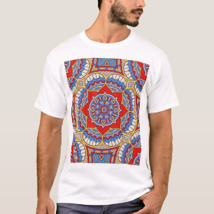 Ethnische Blüte, nahtlose böhmische Muster. T-Shirt