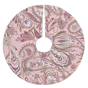 Ethnische Blüte: Orientales Paisley Design. Polyester Weihnachtsbaumdecke