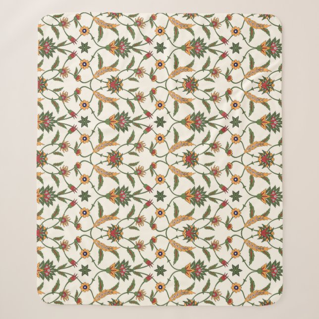 Ethnische Blüte: Stilvolles Nahtloses Ornament. Sherpadecke (Vorderseite)