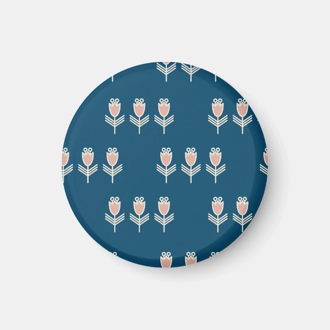 Ethnische Blüte: Vintage Dekorative Ornamente Magnet (Vorne)