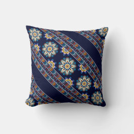 Ethnische Bohemische Blume Zickzack Diagonalstreif Kissen