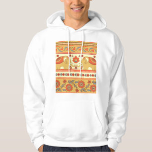 Ethnische Elefanten, Blumen, nahtloses Muster. Hoodie