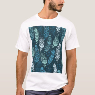 Ethnische Federn: farbenfrohes, nahtloses Muster. T-Shirt
