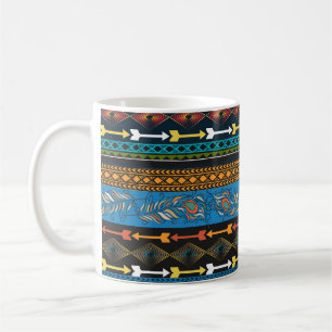 Ethnische Federn: Stickerei Boho Chic Kaffeetasse