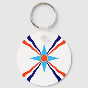 ethnische Flagge der assyrian Leute Schlüsselanhänger
