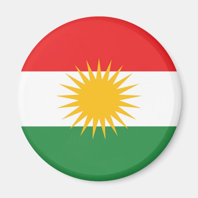 Ethnische Flagge Kurdistans Magnet (Vorne)