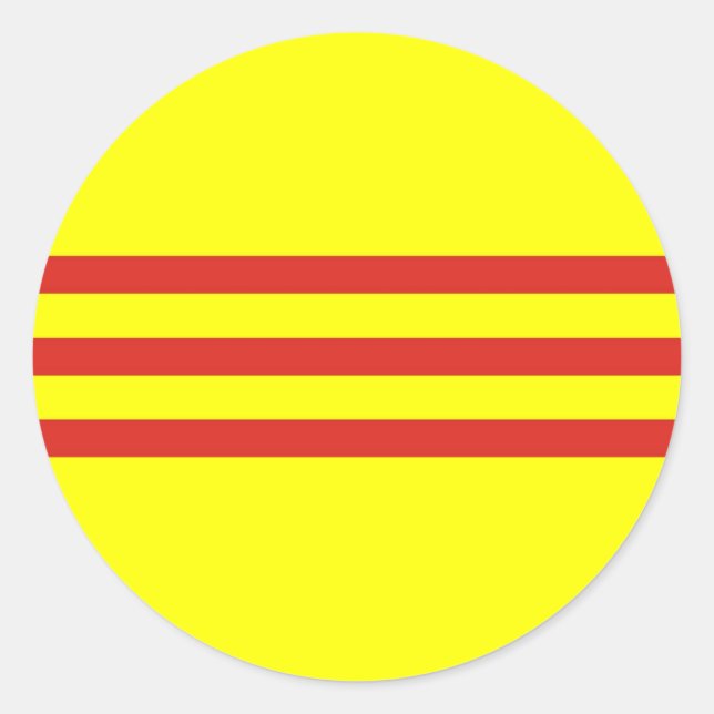 Ethnische Flagge Südvietnam Runder Aufkleber (Vorderseite)