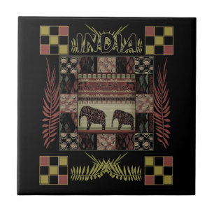 Ethnische Flickenteppiche in Indien Fliese