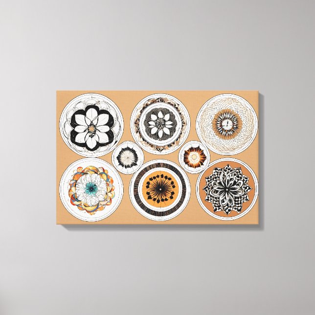 Ethnische Formen Moderne, farbenfrohe Wrapped Art  Leinwanddruck (Vorderseite)