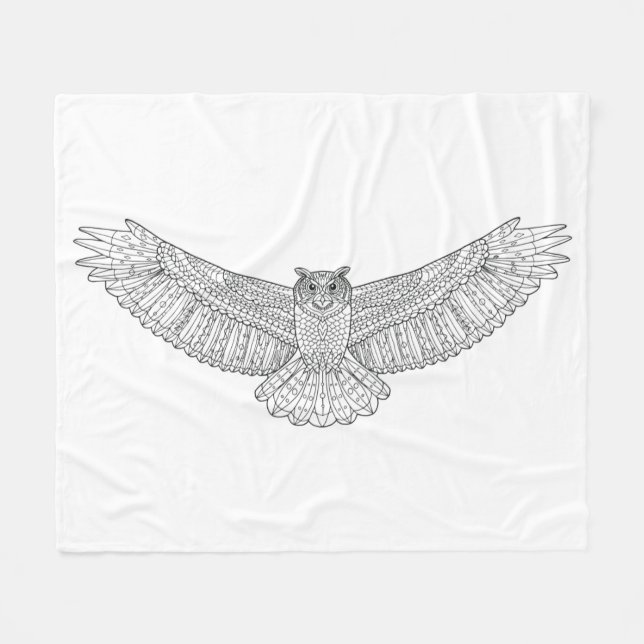 Ethnische gemusterte Adler-Eule Fleecedecke (Vorderseite (Horizontal))