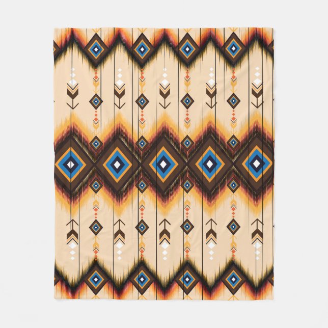 Ethnische Geometrie: abstraktes Musterdesign. Fleecedecke (Vorderseite)