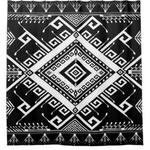 Ethnische geometrische indische Grenze, abstrakt. Duschvorhang